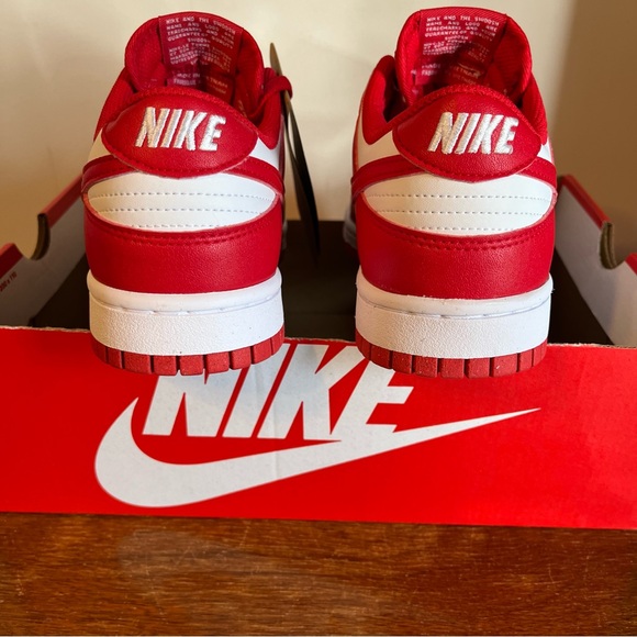 NIKE Women’s Dunk Low University Red Next Nature Sneakers - Picture 7 of 9